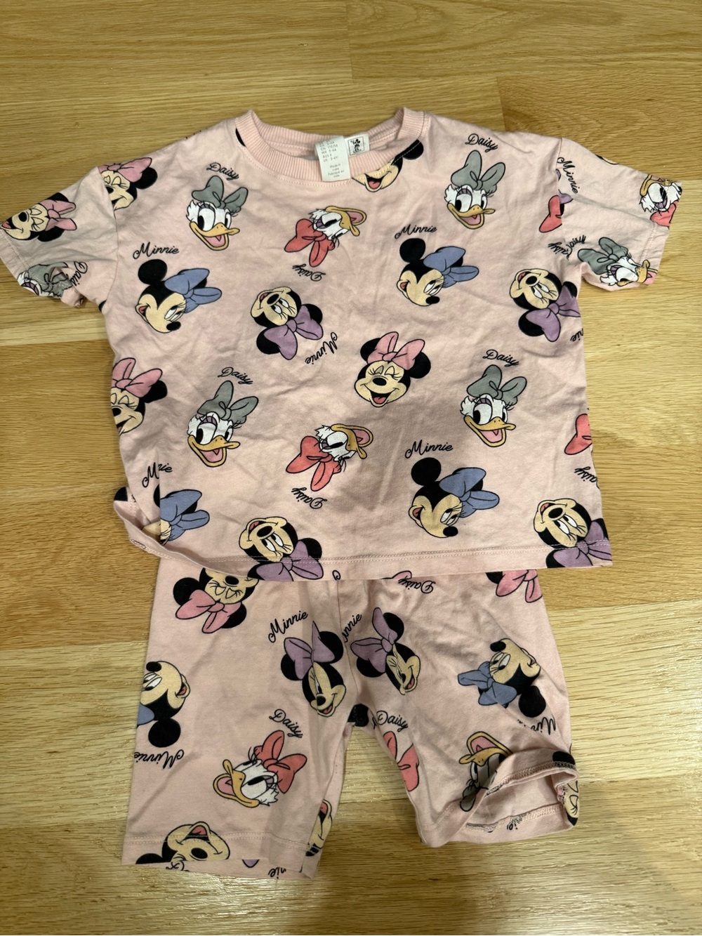 H&M Pink Minnie & Daisy Short Sleeve Pajama Set size 3-4